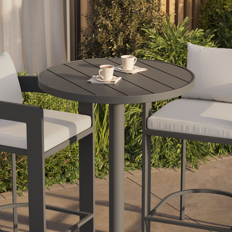 Tahoe 3-Piece Outdoor Aluminum Bar Set - White