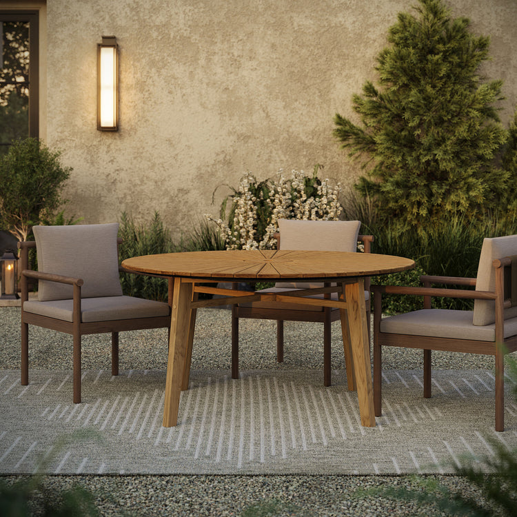 Cielo 59" Sunburst Outdoor Teak Dining Table - Default Title