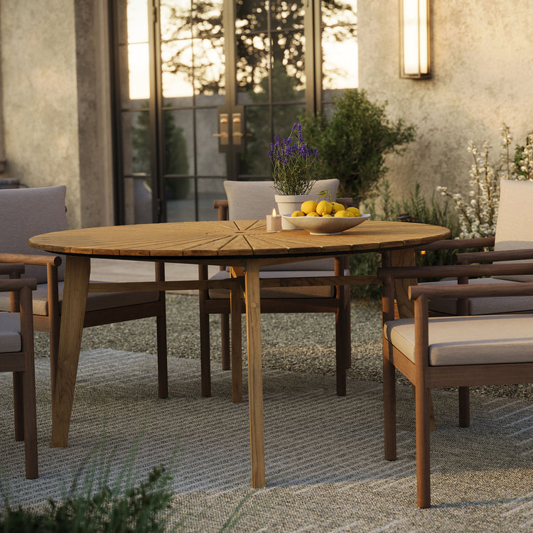 Cielo 59" Sunburst Outdoor Teak Dining Table - Default Title