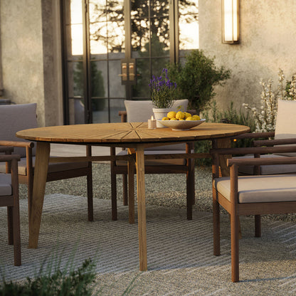 Cielo 59" Sunburst Outdoor Teak Dining Table - Default Title