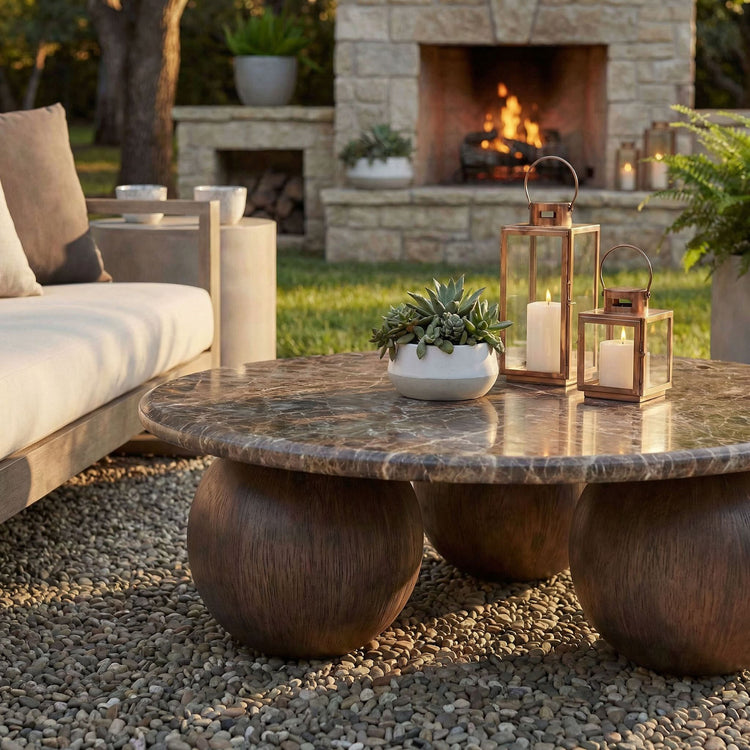 Pietra Indoor Outdoor Round Coffee Table - Default Title