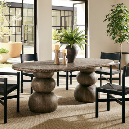 Pietra Indoor Outdoor Oval Dining Table - Default Title
