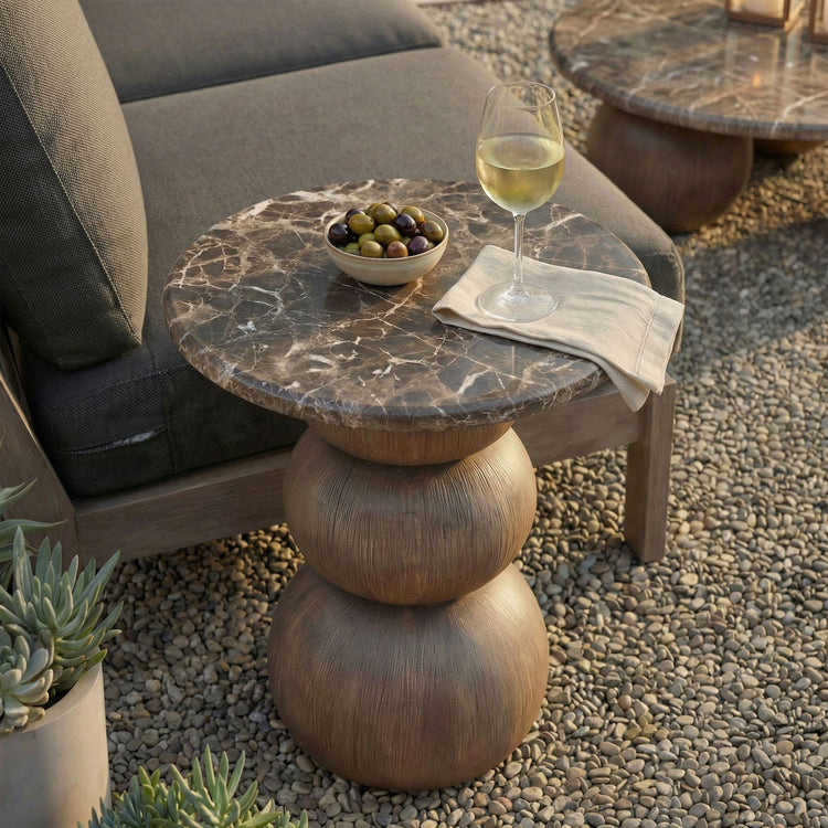 Pietra Indoor Outdoor Round Side Table - Default Title