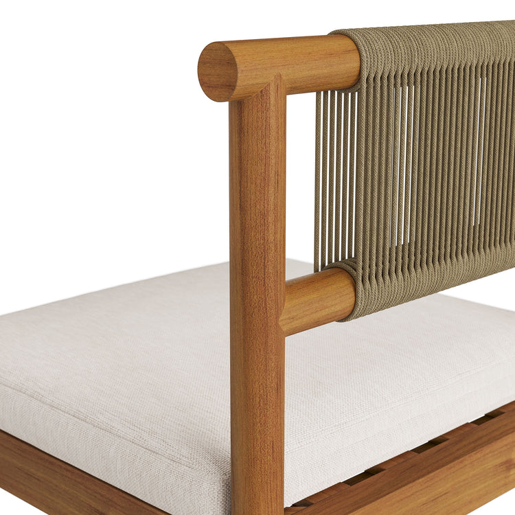Eleni Outdoor Teak Wood Bar Stools Set of 2 - Natural Sail