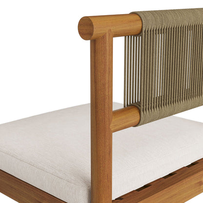 Eleni Outdoor Teak Wood Bar Stools Set of 2 - Natural Sail