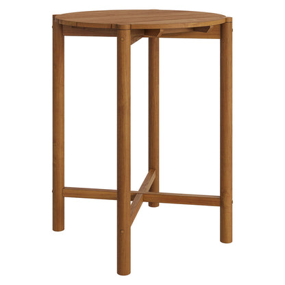Eleni Round 35 Inch Outdoor Teak Wood Round Bar Table - Natural