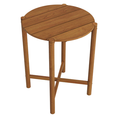 Eleni Round 35 Inch Outdoor Teak Wood Round Bar Table - Natural