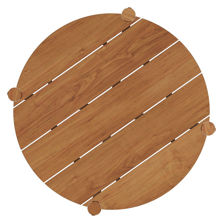 Eleni Round 35 Inch Outdoor Teak Wood Round Bar Table - Natural