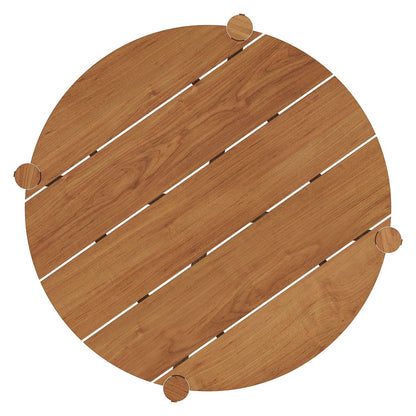 Eleni Round 35 Inch Outdoor Teak Wood Round Bar Table - Natural