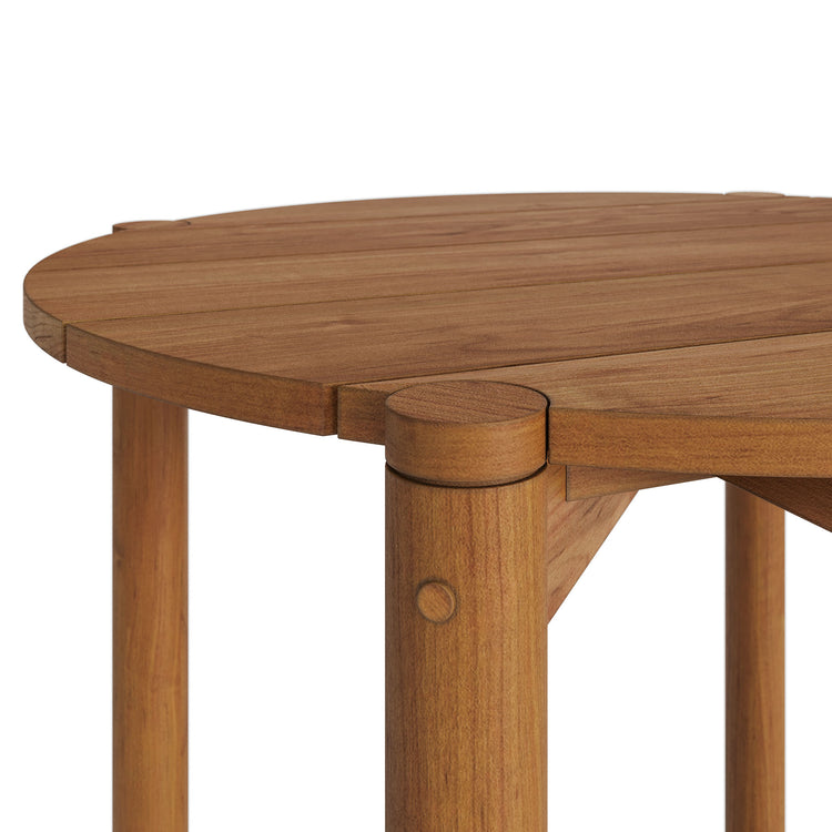 Eleni Round 35 Inch Outdoor Teak Wood Round Bar Table - Natural