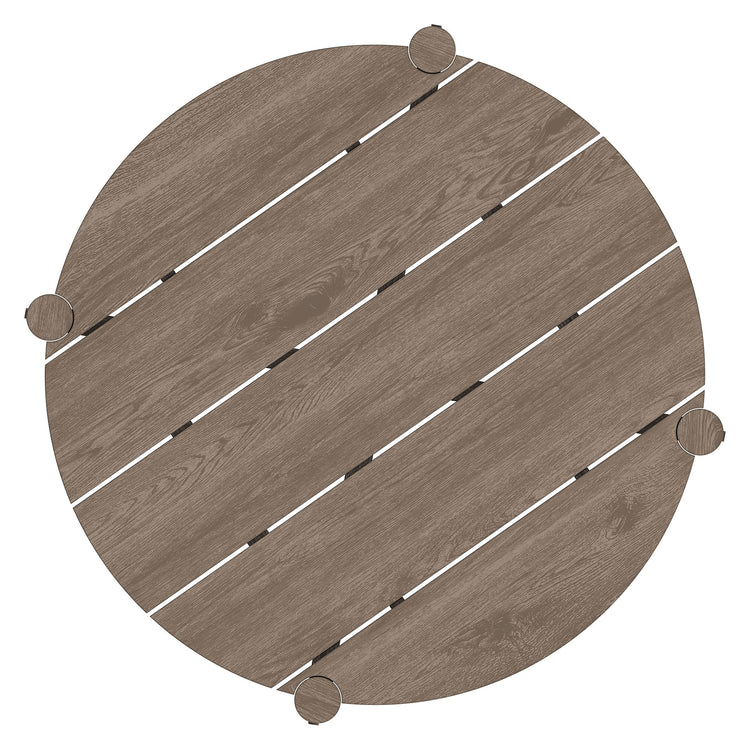 Eleni Round 35 Inch Outdoor Teak Wood Round Bar Table - Weathered Gray Teak