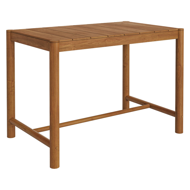 Eleni Rectangle 56-Inch Outdoor Teak Wood Rectangular Bar Table - Natural