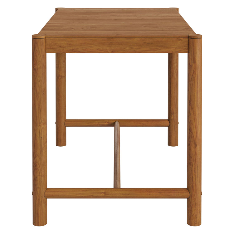 Eleni Rectangle 56-Inch Outdoor Teak Wood Rectangular Bar Table - Natural