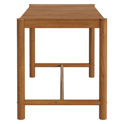 Eleni Rectangle 56-Inch Outdoor Teak Wood Rectangular Bar Table - Natural