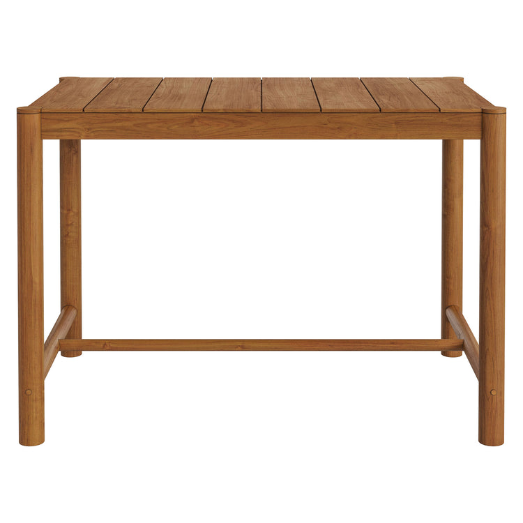 Eleni Rectangle 56-Inch Outdoor Teak Wood Rectangular Bar Table - Natural
