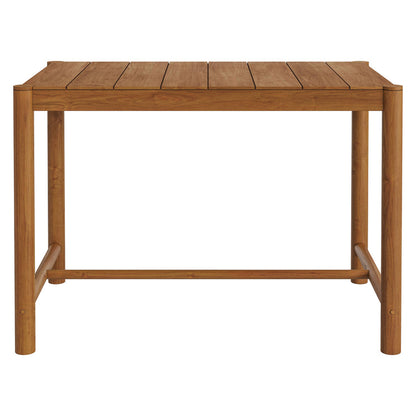 Eleni Rectangle 56-Inch Outdoor Teak Wood Rectangular Bar Table - Natural