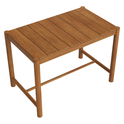 Eleni Rectangle 56-Inch Outdoor Teak Wood Rectangular Bar Table - Natural