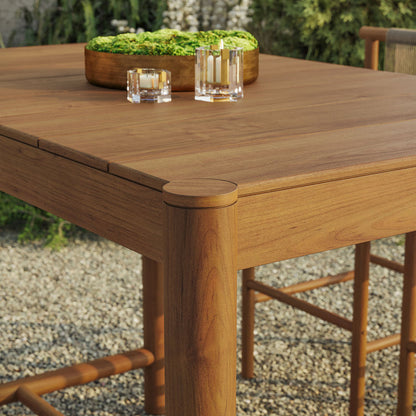 Eleni Rectangle 56-Inch Outdoor Teak Wood Rectangular Bar Table - Natural