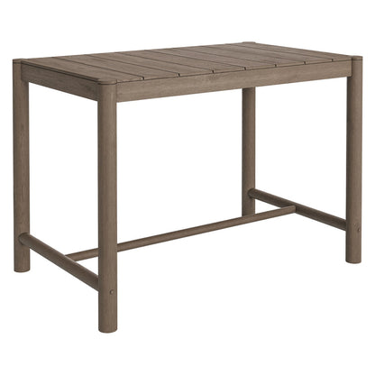 Eleni Rectangle 56-Inch Outdoor Teak Wood Rectangular Bar Table - Weathered Gray Teak