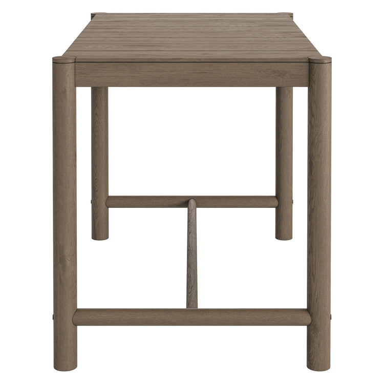 Eleni Rectangle 56-Inch Outdoor Teak Wood Rectangular Bar Table - Weathered Gray Teak