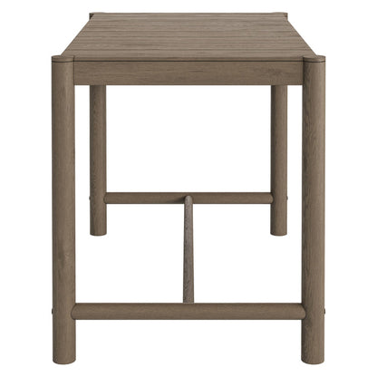 Eleni Rectangle 56-Inch Outdoor Teak Wood Rectangular Bar Table - Weathered Gray Teak