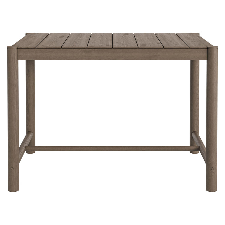Eleni Rectangle 56-Inch Outdoor Teak Wood Rectangular Bar Table - Weathered Gray Teak