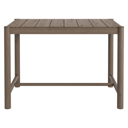 Eleni Rectangle 56-Inch Outdoor Teak Wood Rectangular Bar Table - Weathered Gray Teak