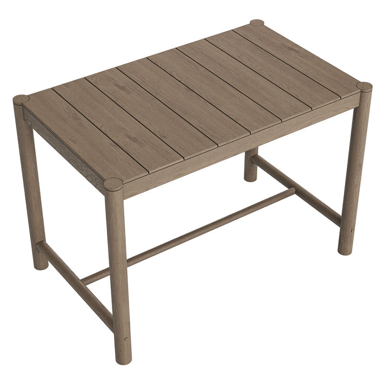 Eleni Rectangle 56-Inch Outdoor Teak Wood Rectangular Bar Table - Weathered Gray Teak