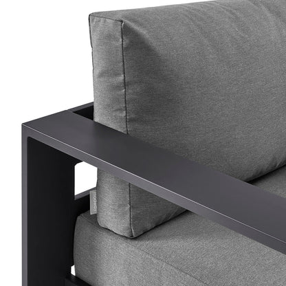 Tahoe Outdoor Powder-Coated Aluminum Swivel Armchair - Gray Charcoal