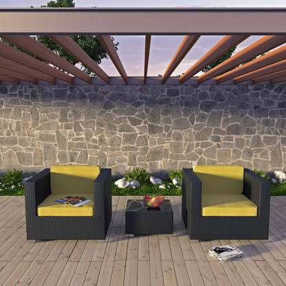 Burrow 3 Piece Outdoor Patio Sofa Set - Espresso Peridot