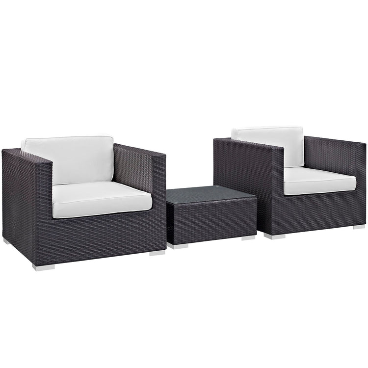 Burrow 3 Piece Outdoor Patio Sofa Set - Espresso White