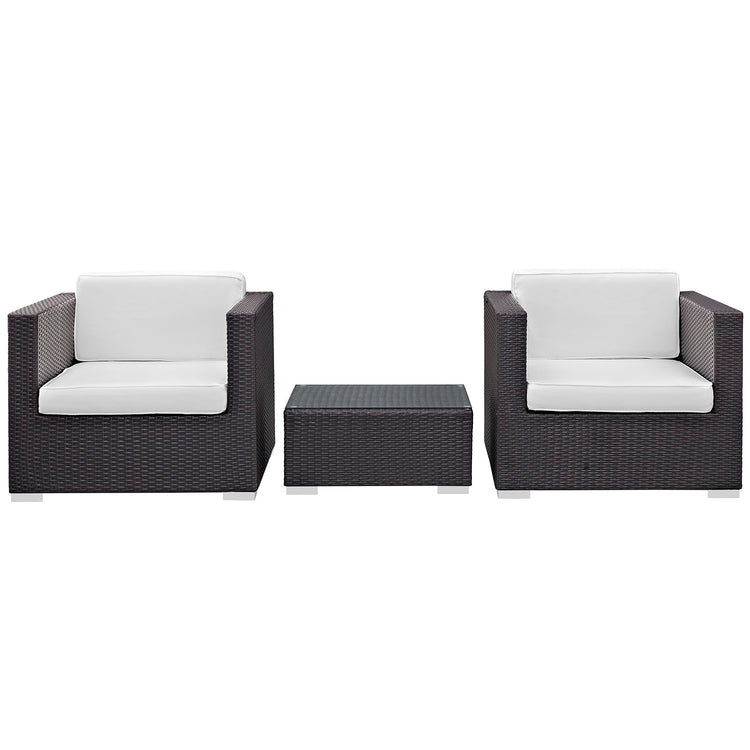 Burrow 3 Piece Outdoor Patio Sofa Set - Espresso White