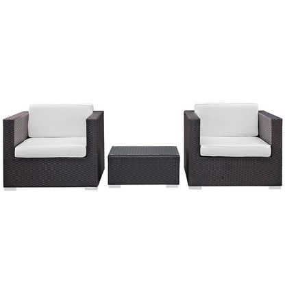 Burrow 3 Piece Outdoor Patio Sofa Set - Espresso White