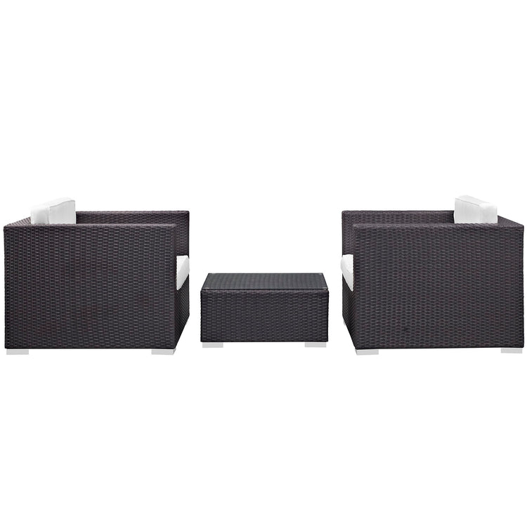 Burrow 3 Piece Outdoor Patio Sofa Set - Espresso White