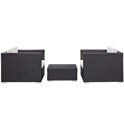 Burrow 3 Piece Outdoor Patio Sofa Set - Espresso White