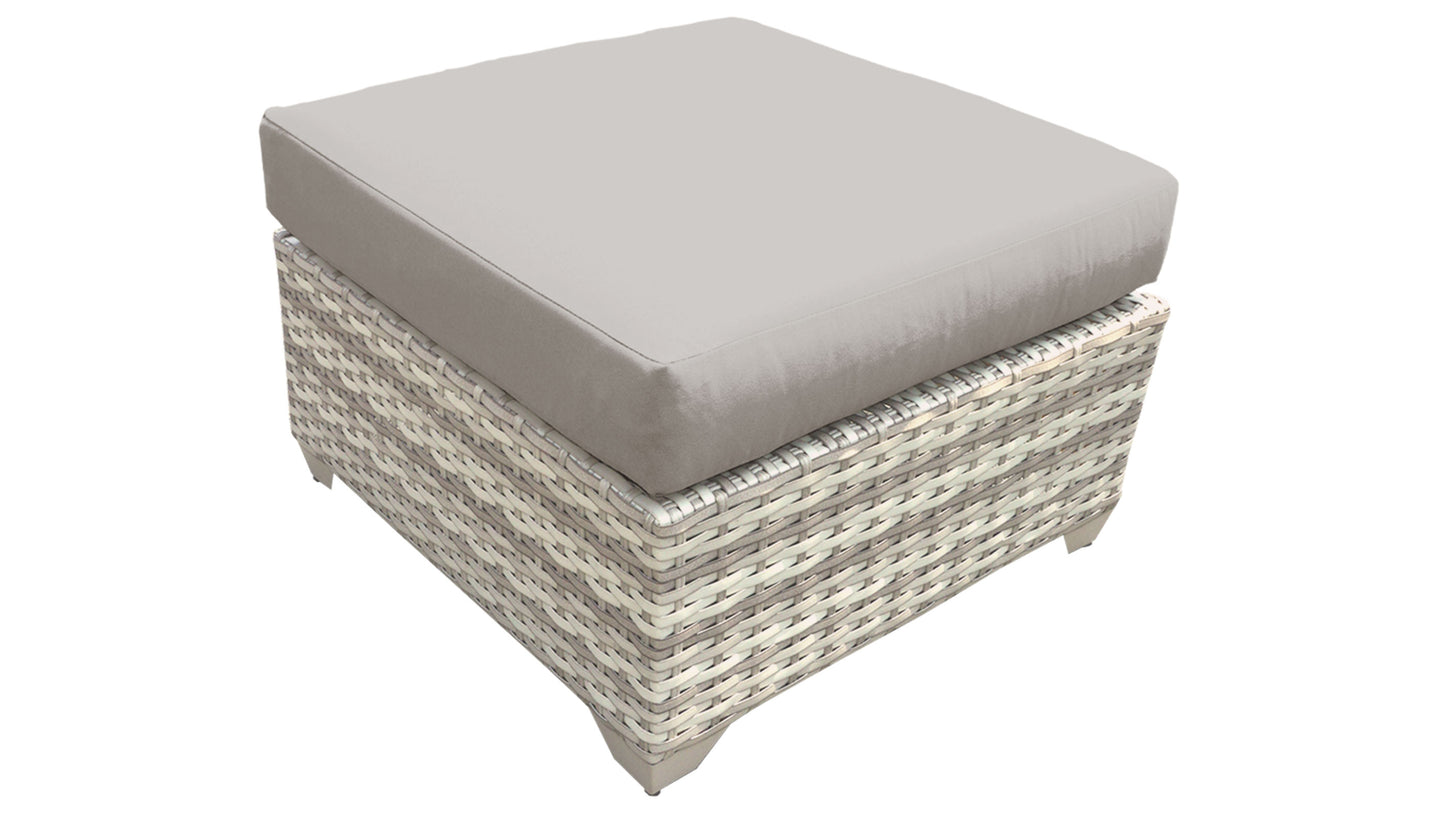 TK Classics Fairmont Outdoor Wicker Square Ottoman