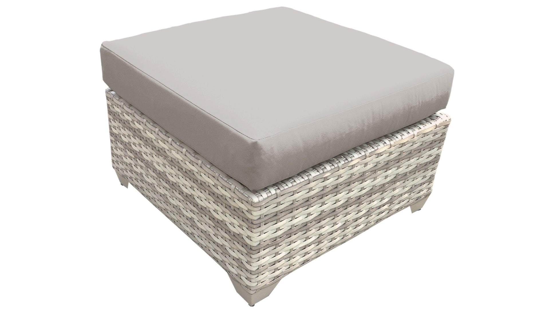 TK Classics Fairmont Outdoor Wicker Square Ottoman