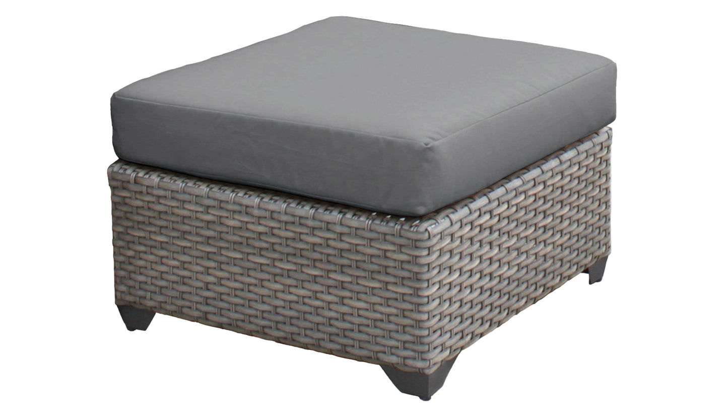TK Classics Florence Outdoor Wicker Square Ottoman