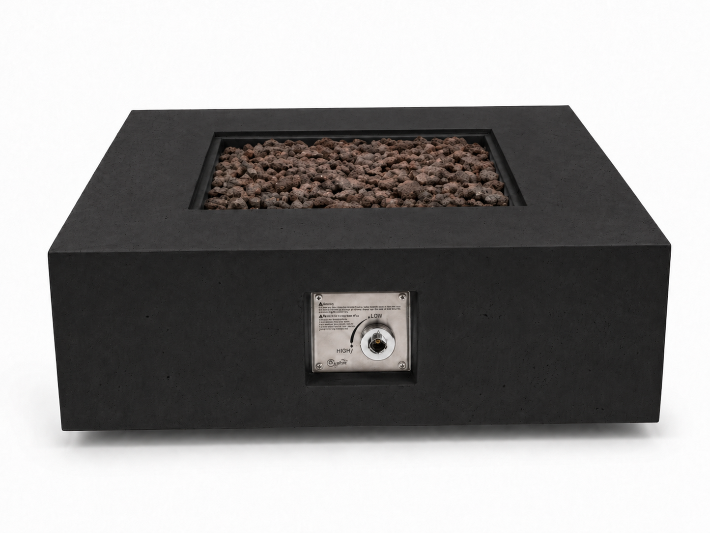 JRC42 Square Black Concrete Fire Pit