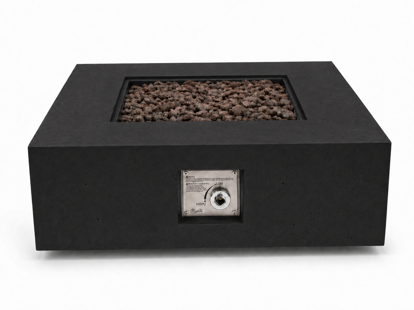 JRC42 Square Black Concrete Fire Pit