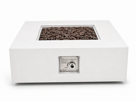 JRC42 Square White Concrete Fire Pit