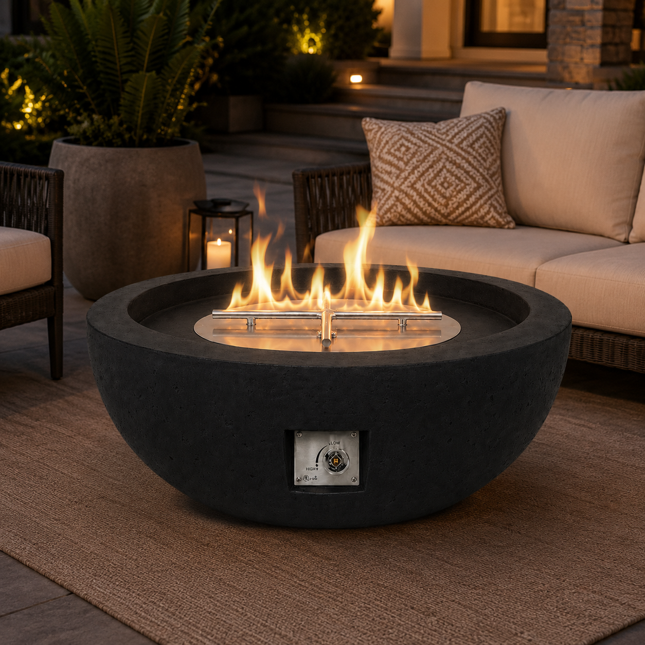 JRC48 Black JRC Concrete Fire Pit | Jr's Patio San Diego