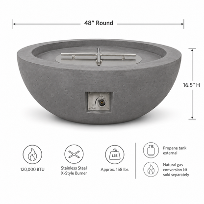 JRC48 Gray JRC Concrete Fire Pit | Jr's Patio San Diego