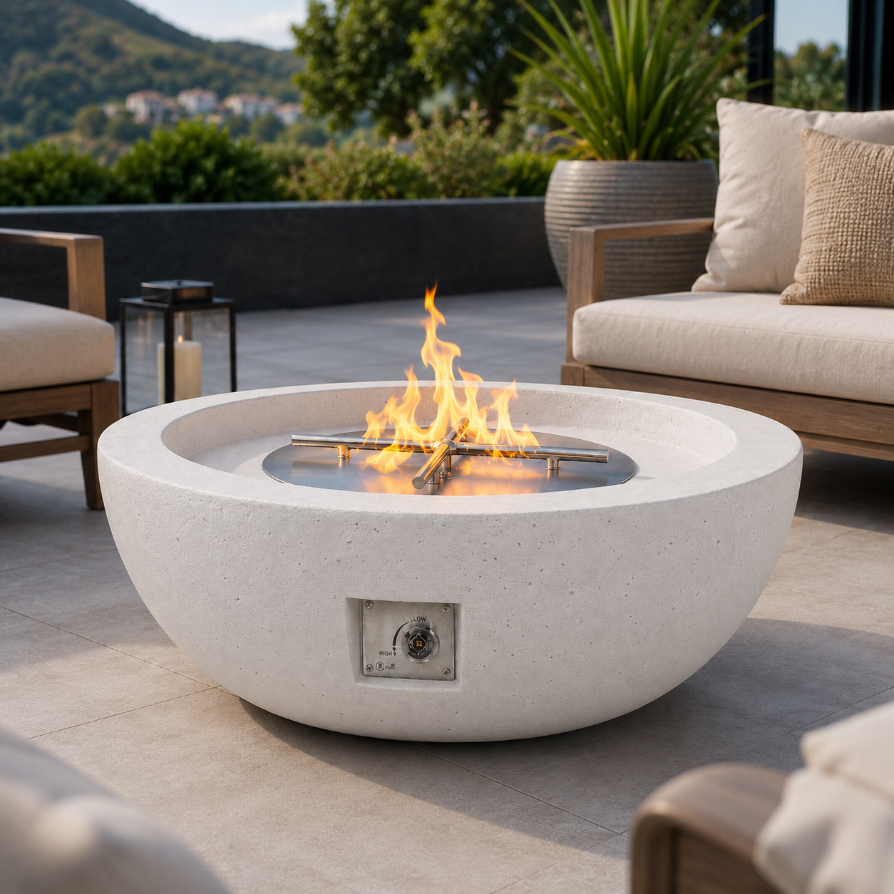 JRC48 White JRC Concrete Fire Pit | Jr's Patio San Diego
