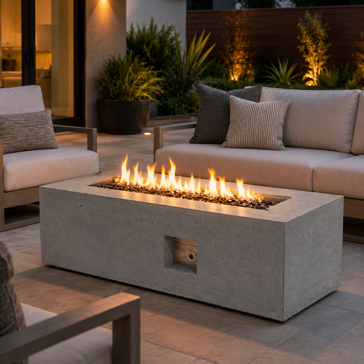 JRC60 Gray 90k BTU JRC Concrete Fire Pit | Jr's Patio San Diego