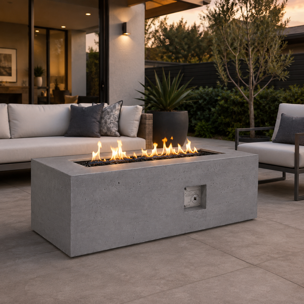 JRC60 Gray 90k BTU JRC Concrete Fire Pit | Jr's Patio San Diego