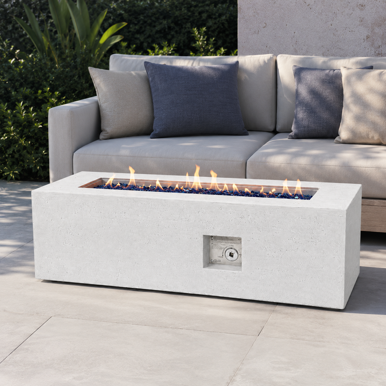 JRC60 White 90k BTU JRC Concrete Fire Pit | Jr's Patio San Diego