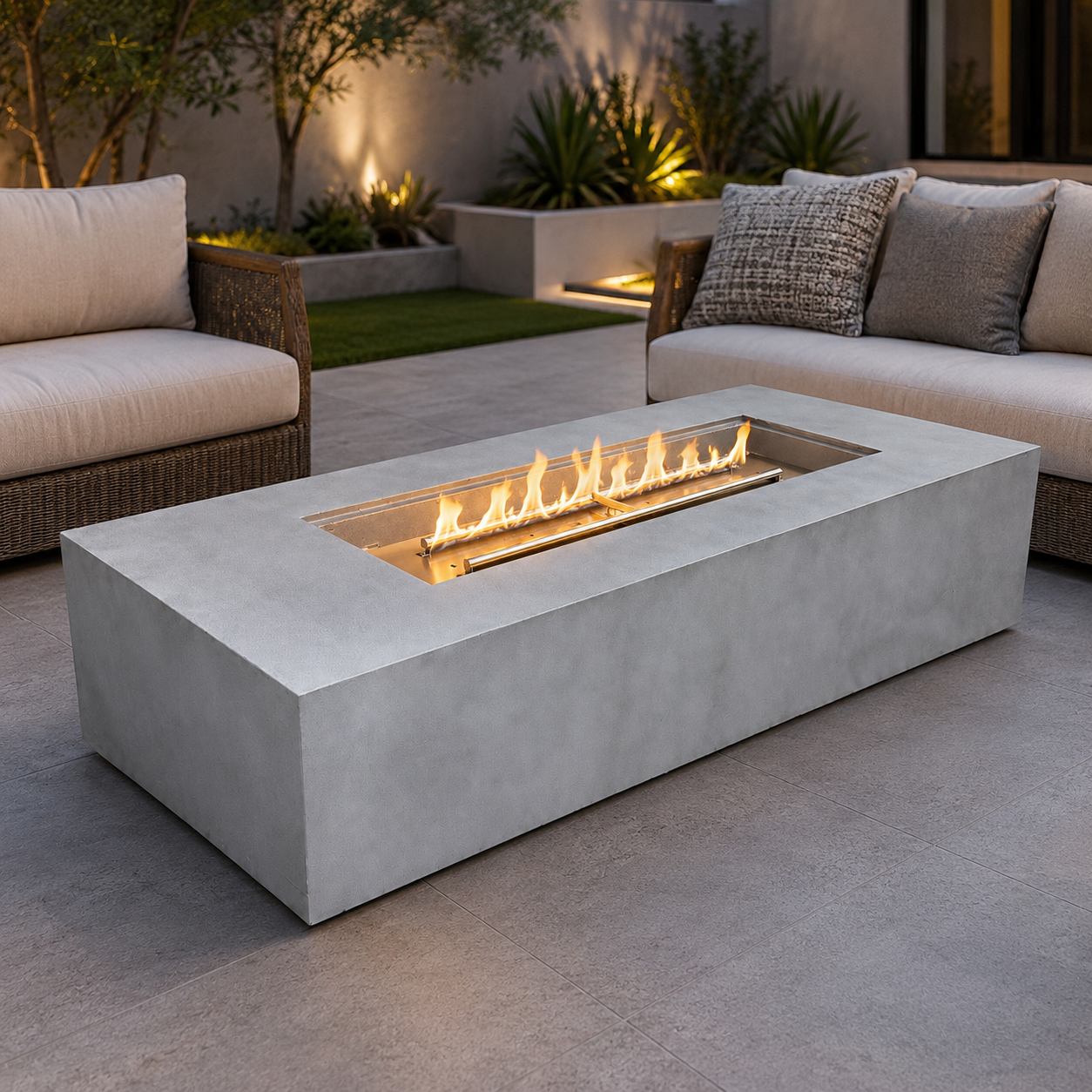 JRC72 Gray 120k BTU JRC Concrete Fire Pit | Jr's Patio San Diego