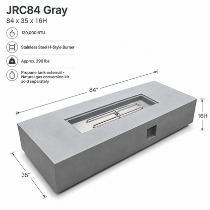 JRC84 Gray 120k BTU JRC Concrete Fire Pit | Jr's Patio San Diego