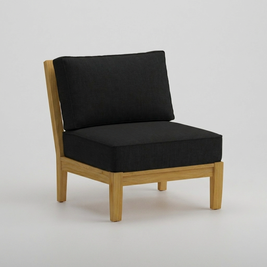 Mila Armless Sectional - Canvas Black - Jrs Patio San Diego